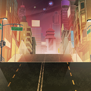 street with Japanese lights